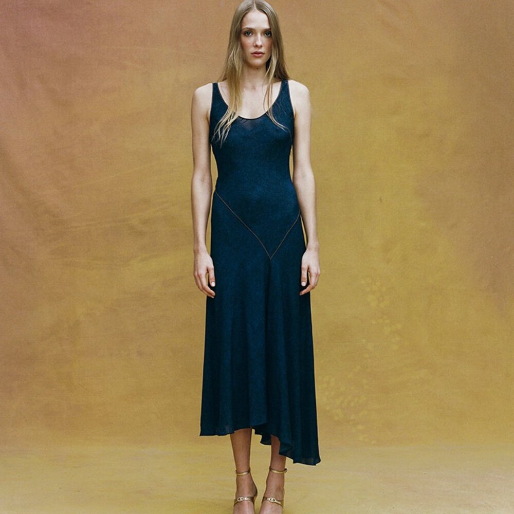 Realisation Par The Ellery Dress in Dark Denim